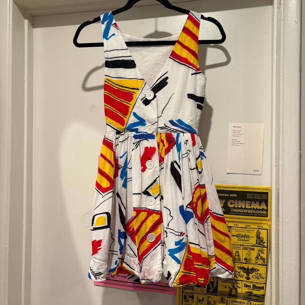 American Apparel Printed Rayon Sun Dress Button Back Abstract Little Mix Y2K - Picture 6 of 13